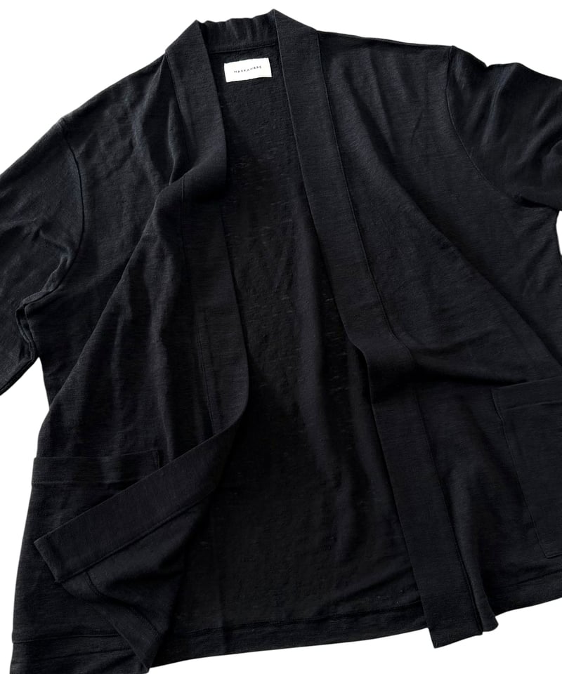 MARKAWARE / Hemp Knit / Japanese Cardigan -Blac