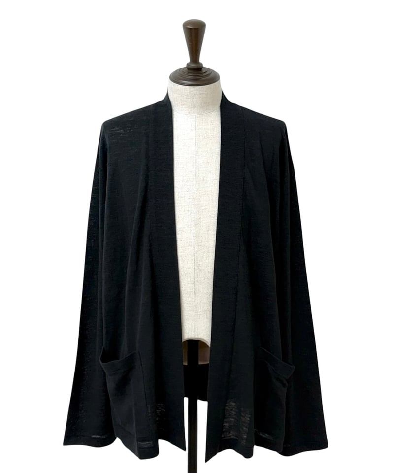 MARKAWARE / Hemp Knit / Japanese Cardigan -Blac