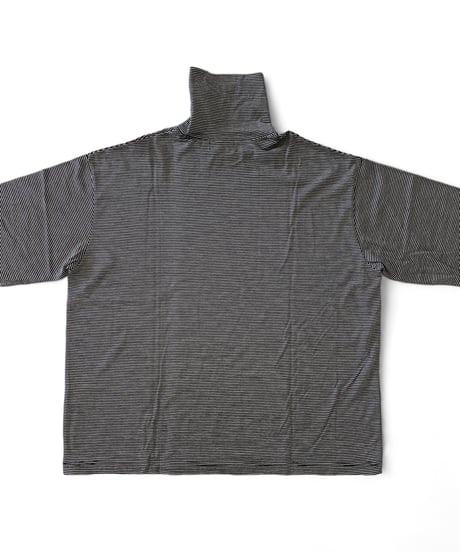 Graphpaper / Wool Border L/S Turtle Neck Tee -BLACK×WHITE-