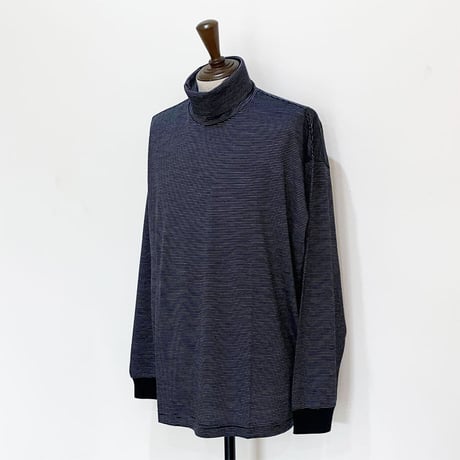23AW Graphpaper(グラフペーパー) Wool Border L/S Turtle Neck Tee BLACK×GRAY