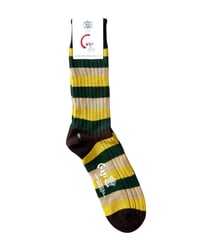 【26SS】 The DUFFER N NEPHEWS / MULTI BORDER SOCKS -CHOCO MULTI-