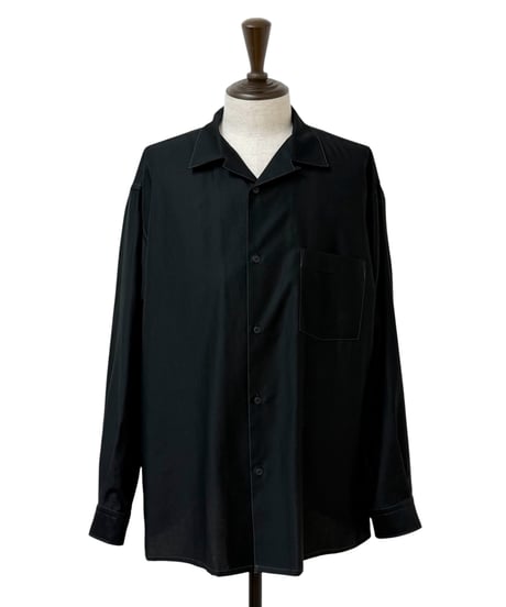 【26SS】 AMOSKEAG / OPEN COLLAR SHIRT -BLACK-