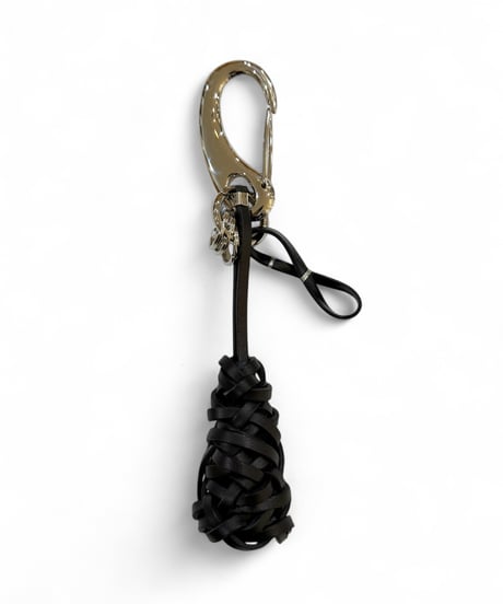 satou / take leather Keychain -kuro-