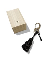 satou / take leather Keychain -kuro-