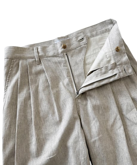 【26SS/残り1点】 Urig / PIN STRIPE 3TUCK PANTS NL -ECRU ST-