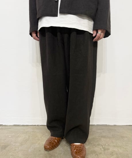 【26SS】 YOKO SAKAMOTO / WIDE EASY PANTS -BROWN-