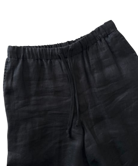 【26SS】 marka / Linen Gauze Double Cloth / Wide Cylinder Fit Easy Pants -Black-