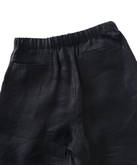【26SS】 marka / Linen Gauze Double Cloth / Wide Cylinder Fit Easy Pants -Black-