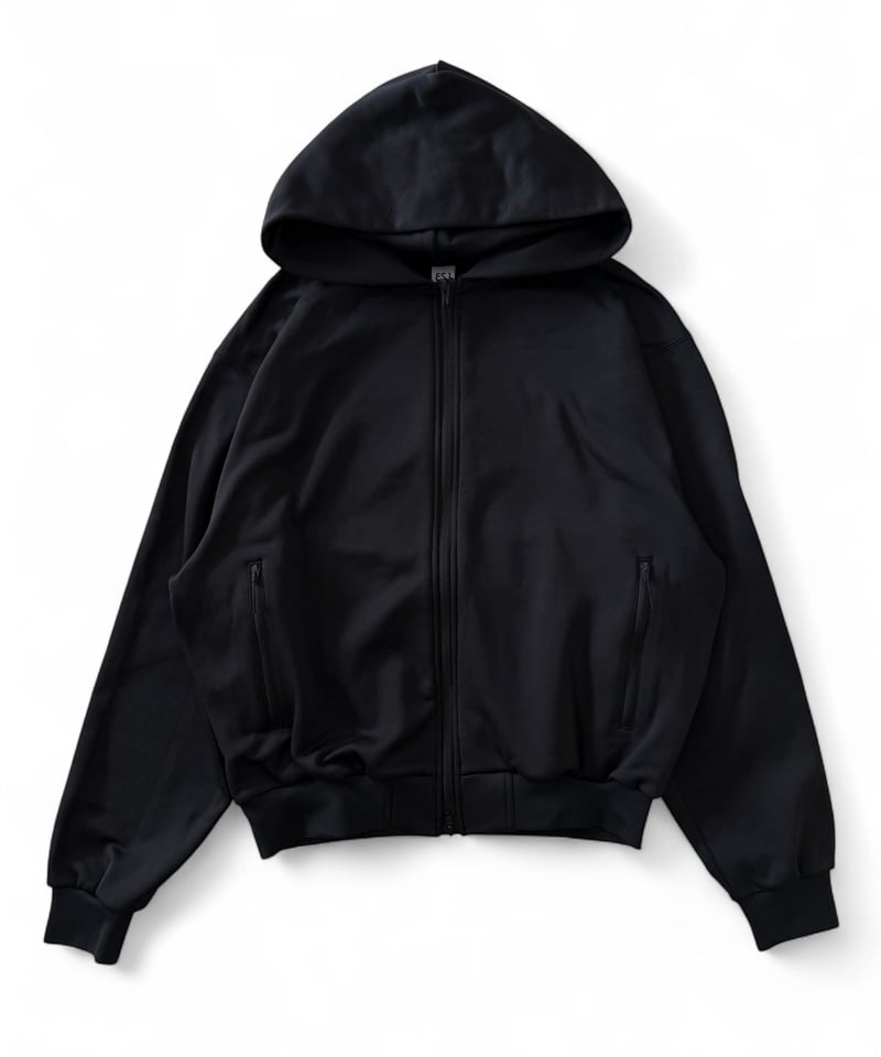 25AW】ES.1 / Power Stretch Hoodie -BLACK- | YURAGI