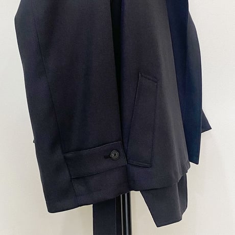 23AW BlancYM(ブランワイエム) Short Trench Coat BLUE-BLACK