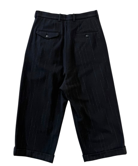 【SALE】 YOKO SAKAMOTO / DOUBLE PLEATED CROPPED TROUSERS -STRIPE-