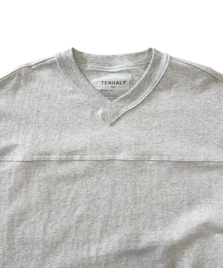 【26SS/残り1点】 TENHALF / FOOTBALL LONG T-SHIRT -LIGHT GRAY-