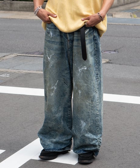 【26SS/残り1点】 refomed / FRESH MAN DENIM WIDE PANTS -PAINT-