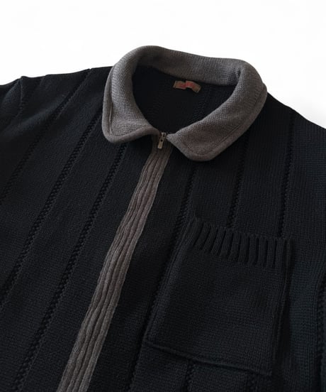 【SALE】 obafer / WOOL ZIP JACKET -BLACK-