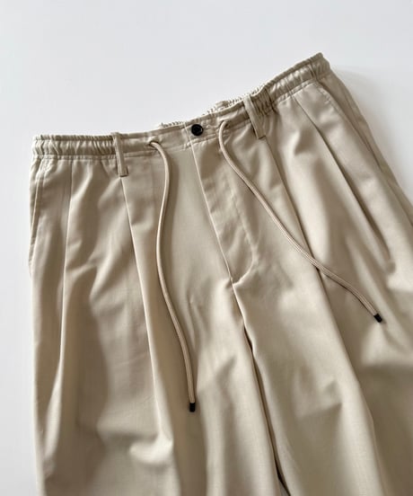 【26SS】 MARKAWARE Organic Wool 2/80 Tropical Double Pleated Easy Trousers -Beige-