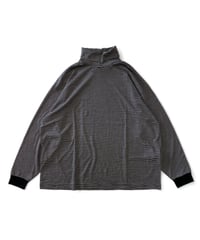 Graphpaper / Wool Border L/S Turtle Neck Tee -BLACK×WHITE-