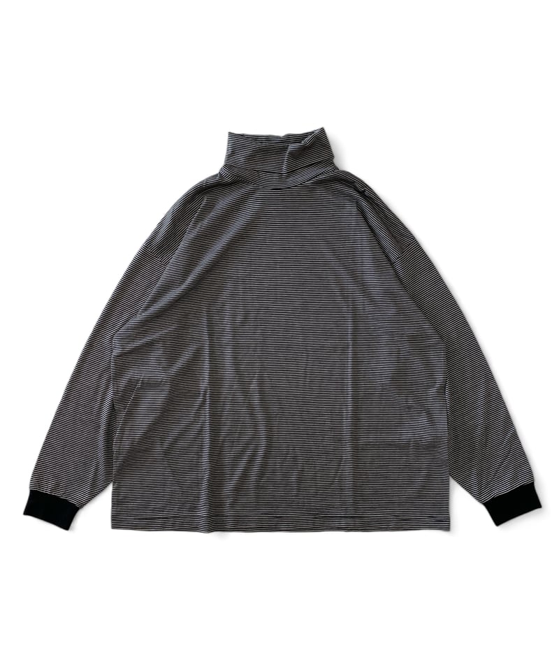 くろかみページ Graphpaper / Wool Border L/S Turtle Neck Tee -B