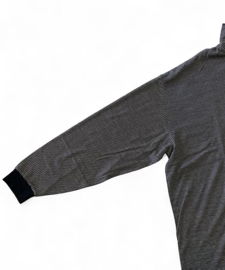 Graphpaper / Wool Border L/S Turtle Neck Tee -BLACK×WHITE-