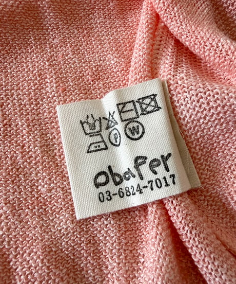 【26SS】 obafer / LINEN LINE CARDIGAN -PINK-