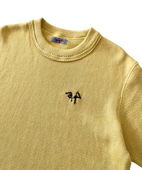 【26SS】 obafer / COTTON KNIT T-SHIRT -YELLOW-