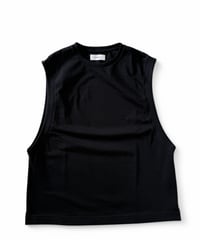 marka / 20//1 RECYCLE SUVIN ORGANIC COTTON KNIT VEST -BLACK-