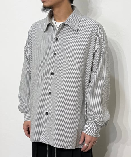 【26SS】 SHINYAKOZUKA / ROOMY SHIRT (ISSUE#8) -BLACK STRIPE-
