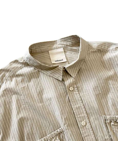 【26SS】 refomed / WRIST PATCH WIDE SHIRT -BEIGE-