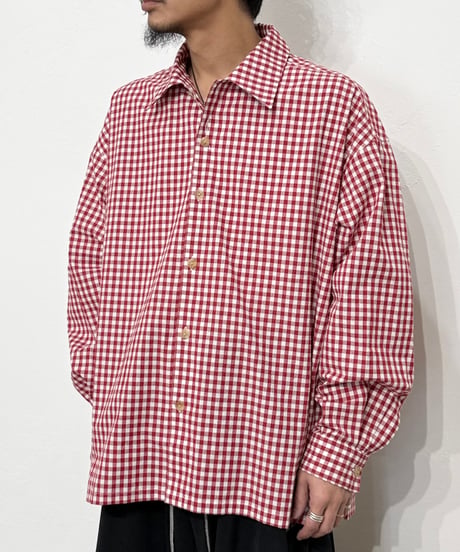 【26SS】 SHINYAKOZUKA / ROOMY SHIRT (ISSUE#8) -RED GINGHAM-