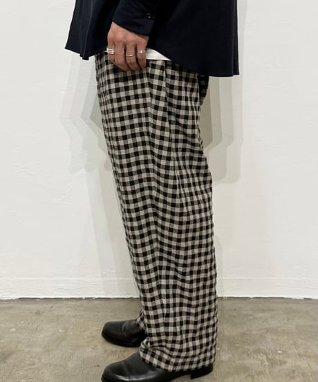 【26SS】 YOKO SAKAMOTO / WIDE EASY PANTS -GINGHAM-