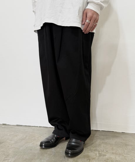 【26SS】 YOKO SAKAMOTO / DOUBLE PLEATED WIDE EASY PANTS -BLACK-