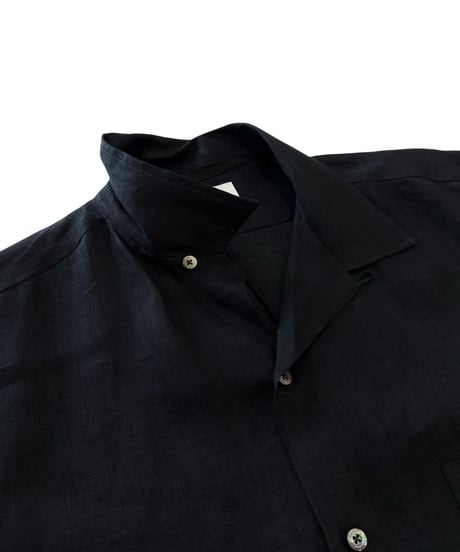 【26SS】 MARKAWARE/ Hemp Shirting Comfort Fit Open Collar Shirt -Black-