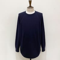 Graphpaper(グラフペーパー) Waffle L/S Crew Neck Tee NAVY