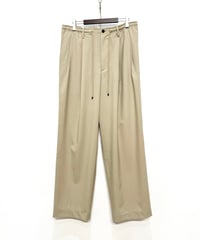 【26SS】 MARKAWARE Organic Wool 2/80 Tropical Double Pleated Easy Trousers -Beige-