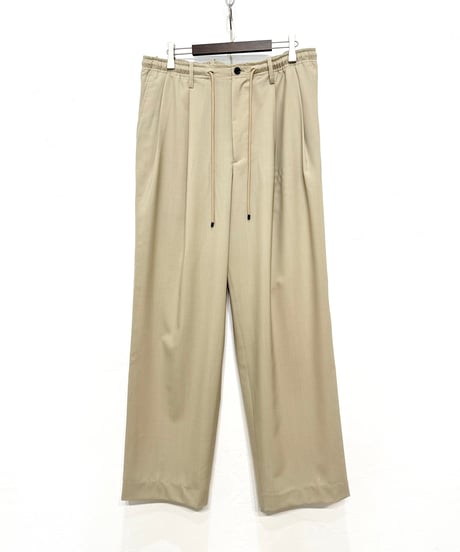 【26SS】 MARKAWARE Organic Wool 2/80 Tropical Double Pleated Easy Trousers -Beige-
