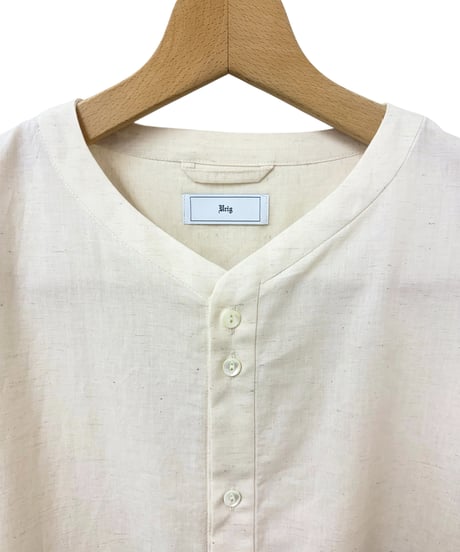 【26SS】 Urig / COTTON RAMIE V-COLLAR SEMI LONG SHIRT LS -KINARI-
