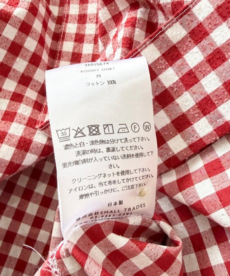 【26SS】 SHINYAKOZUKA / ROOMY SHIRT (ISSUE#8) -RED GINGHAM-