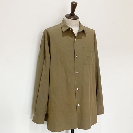 23AW BlancYM(ブランワイエム) Cotton wide shirts SAND TAUPE
