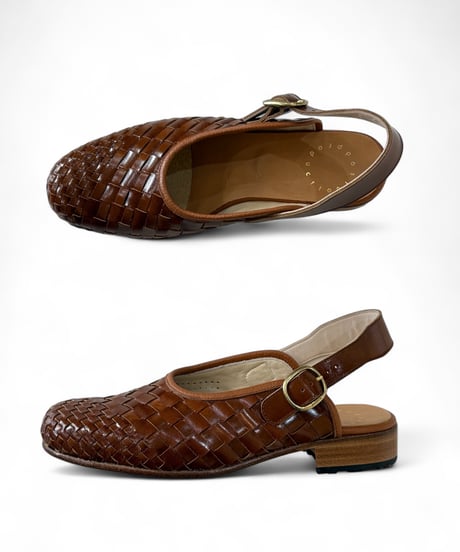 Post Production / FACE Sandals -Mesh Hand dyed cow-