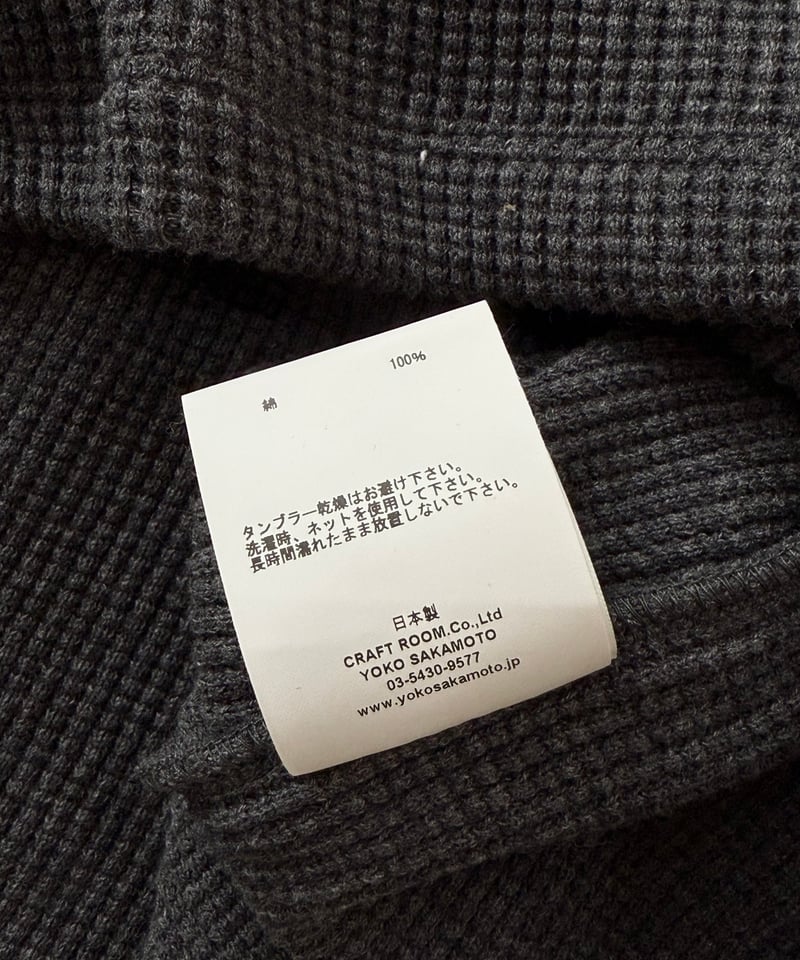 25AW】YOKO SAKAMOTO / HIGH NECK PULLOVER -CHARC