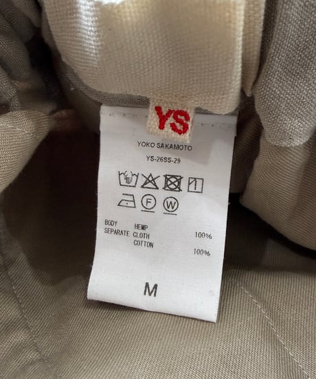 【26SS】 YOKO SAKAMOTO / WIDE EASY PANTS -BEIGE-