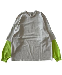 refomed / REVERSIBLE TEE -OATMEAL×LIME-