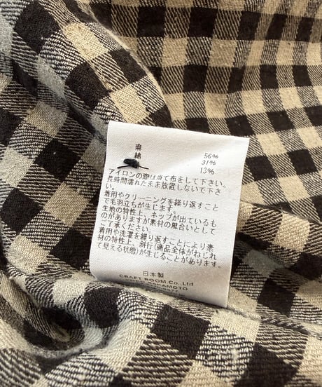 【26SS】 YOKO SAKAMOTO / WORK SHIRT -GINGHAM-