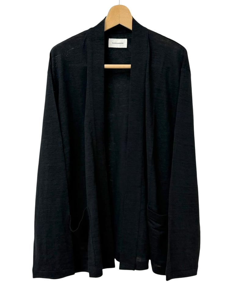 MARKAWARE / Hemp Knit / Japanese Cardigan -Blac