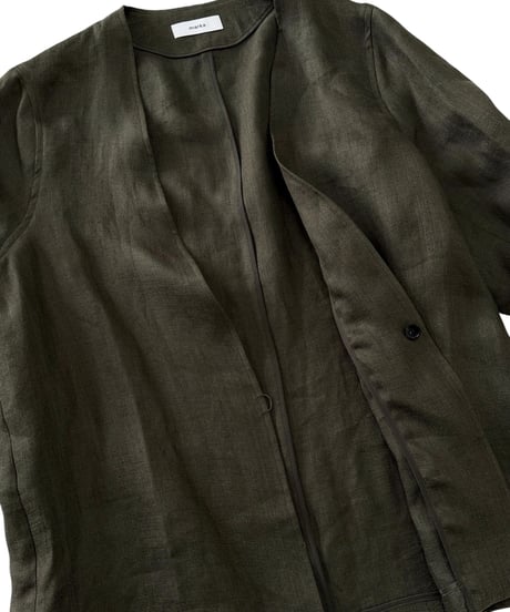 【26SS】 marka / Linen Gauze Double Cloth / Minimalist Jacket -Olive-