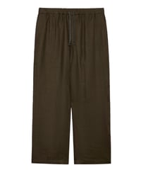 【26SS】 marka / Linen Gauze Double Cloth / Wide Cylinder Fit Easy Pants -Olive-