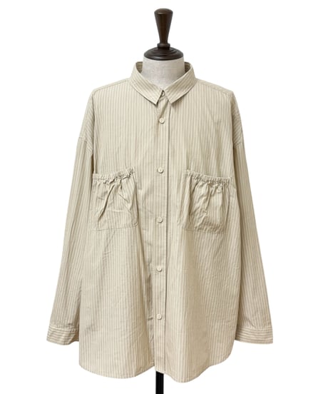【26SS】 refomed / WRIST PATCH WIDE SHIRT -BEIGE-