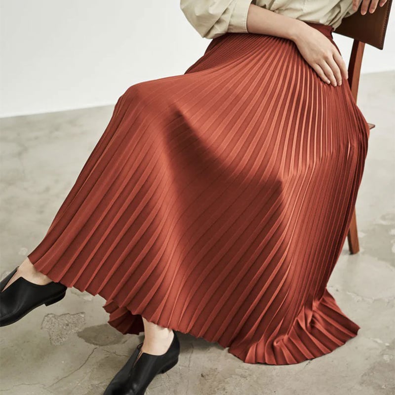 Graphpaper Satin Pleats Skirt - ロングスカート