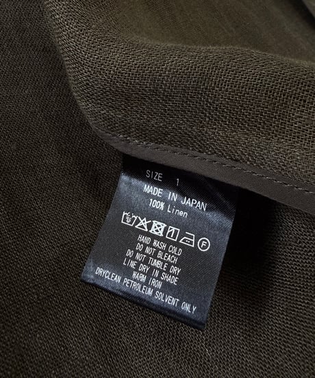 【26SS】 marka / Linen Gauze Double Cloth / Minimalist Jacket -Olive-