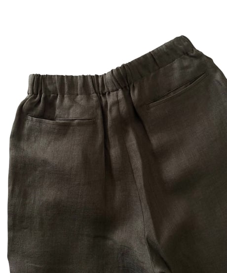 【26SS】 marka / Linen Gauze Double Cloth / Wide Cylinder Fit Easy Pants -Olive-