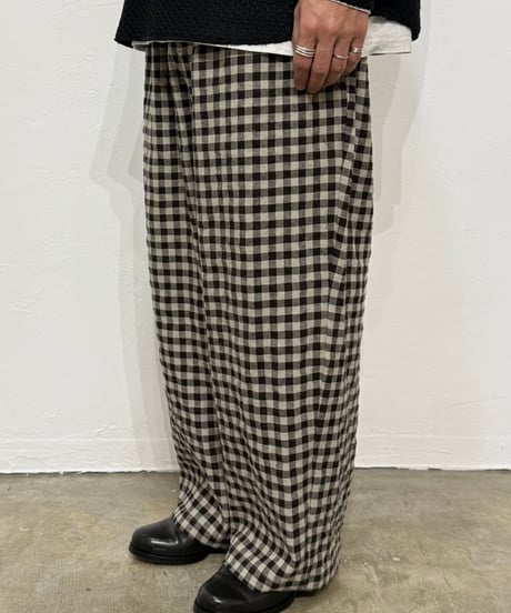 【26SS】 YOKO SAKAMOTO / BAGGY EASY PANTS -GINGHAM-